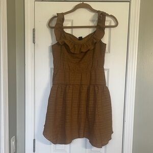 wild fable Smocked Sleeveless Mini Dress - Caramel Brown